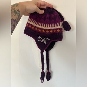 Arcteryx Contrail Toque Multicolour Vintage Wool knit Chullo Hat Purple